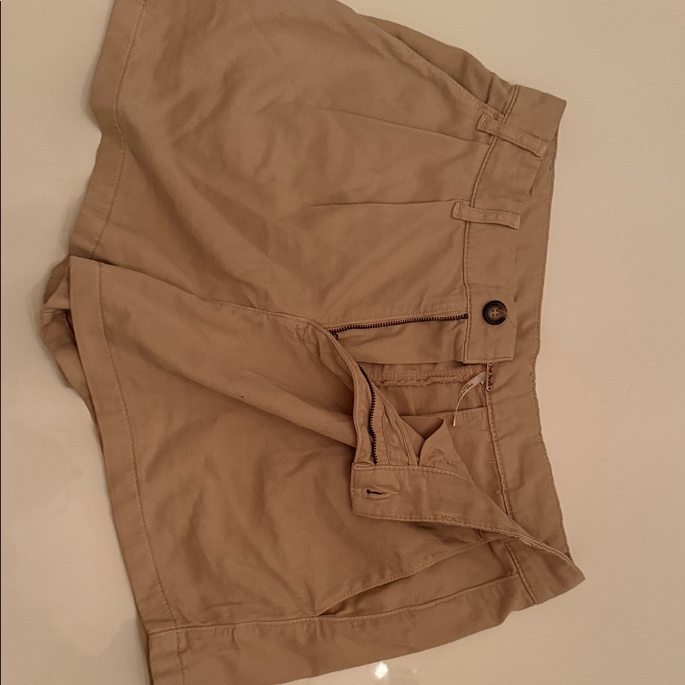 Free People  Khaki Flat Front Shorts